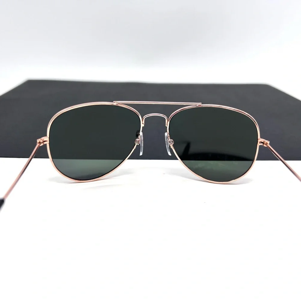 Girls Rose Gold Aviator Sunglasses mirrored lenses